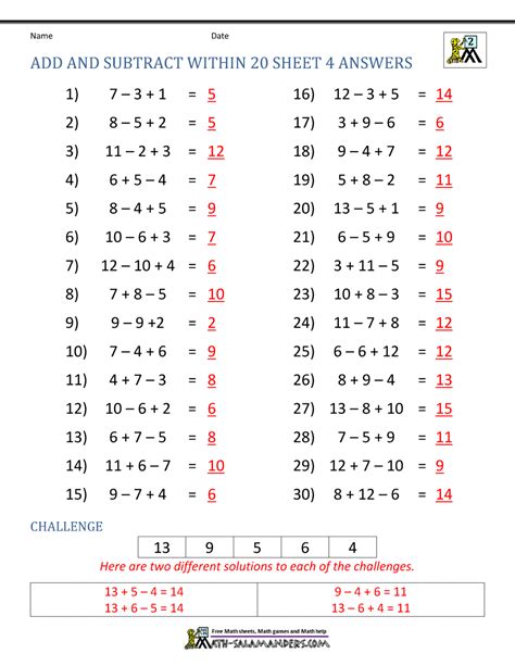 adding and subtracting within 20.